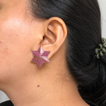 Red & Gold Ear Studs